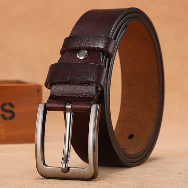 

belts 110 120 130 140 150 160 170cm plus size men belts genuine leather long large pin buckle male belts waist for mens l230225, Black;brown