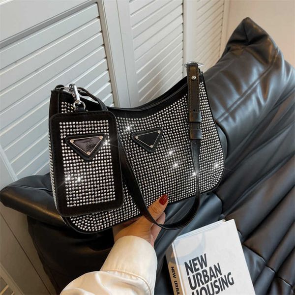 

luxury fashion bag summer female new street trend drill single shoulder underarm sense niche baghigh