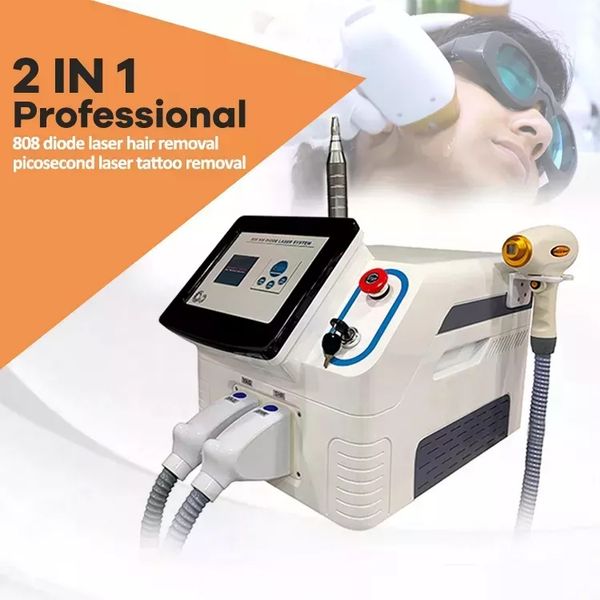 

2023 portable 2 in 1 diode laser hair removal 808nm picosecond tattoo removal hair removal machine body shaver