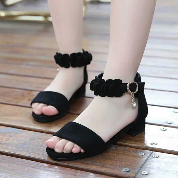 

sandals kids shoes for girls new summer sandals children sandals enfants school flat shoe for girls mother eu2639 z0225, Black;red