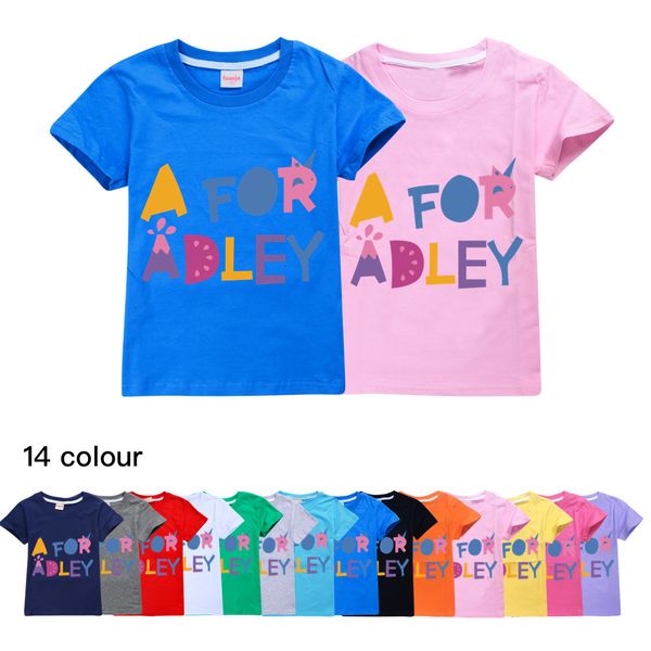 

tshirts child a for adley summer clothes birthday girl t shirt cotton toddler shirts big boys school kids fashion short sleeve tees 230225, Blue