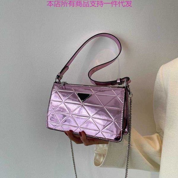 

luxury fashion bag new chain small square mirror laser underarm simple yet single shoulder diagonal female baghigh