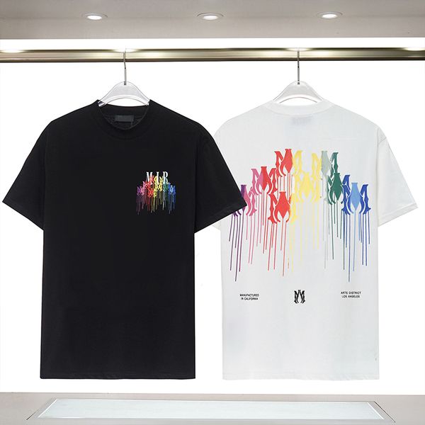 

summer mens designer t shirt letter print round neck short sleeve black white fashion men women tees, White;black