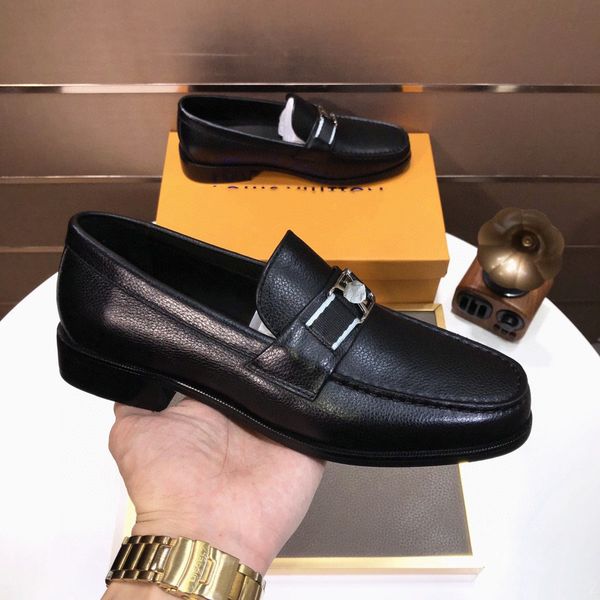 

l4/33model new men designer dress leather shoes for men classic gentleman wedding prom shoes men luxury british gold blue national pattern o, Black