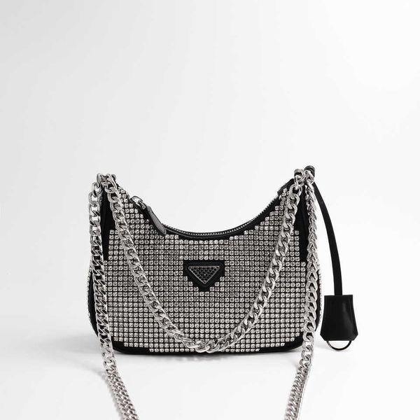 

2023 new shoulder bag hand new hobo armpit advanced feeling full one shoulder women's with diamond zipper tote baghigh