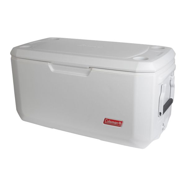 

coleman 120 quart xtreme 5 day marine hard cooler white compass