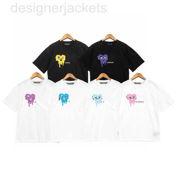 

men's t-shirts designer women's couple tshirts letter casual round neck men love spray paint printing oversized 7my6, White;black