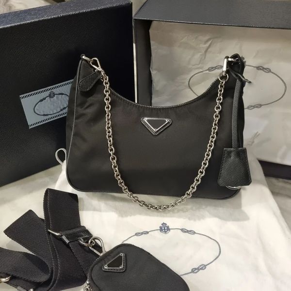 

triangle re-edition 2000 2005 nylon chain designer saffiano bag womens mens prad cleo hand bag luxury purse crossbody shoulder messenger tot