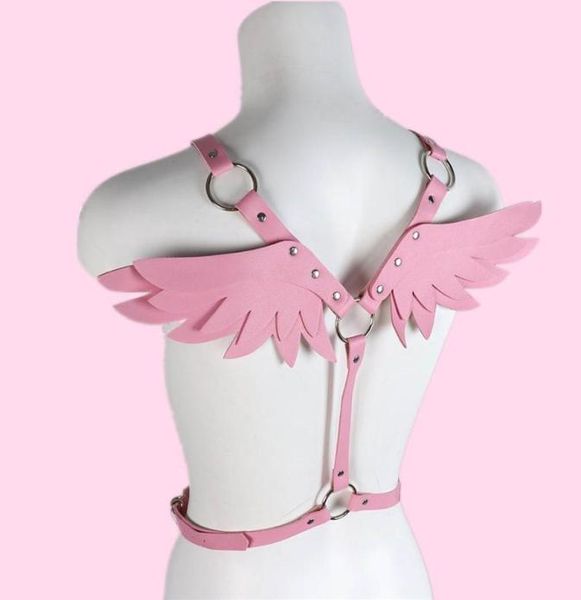 

belts leather harness women pink waist sword belt angel wings punk gothic clothes rave outfit party jewelry gifts kawaii accessori6030191, Black;brown