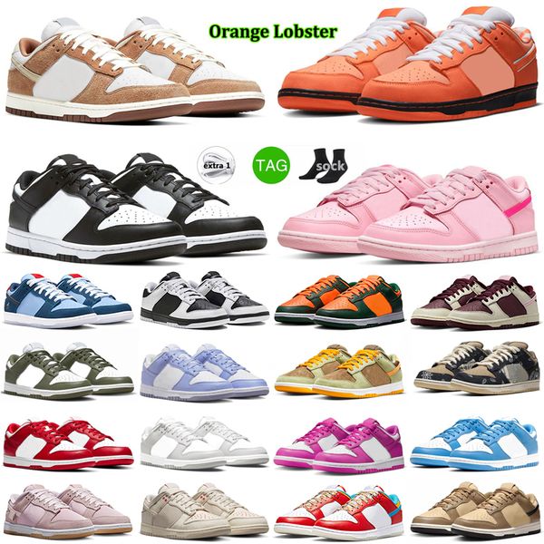 

panda designer low casual shoes men dunks sneakers outdoor pink orange lobster tan green medium curry olive midnight navy grey fog mens