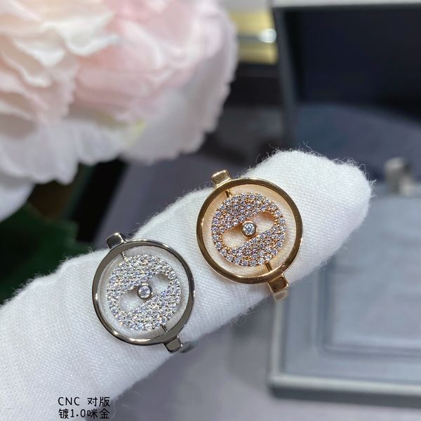 

with side stones messica ladies sliding diamond ring s925 sterling silver electroplated micro gold inlaid original classic jewelry 230224