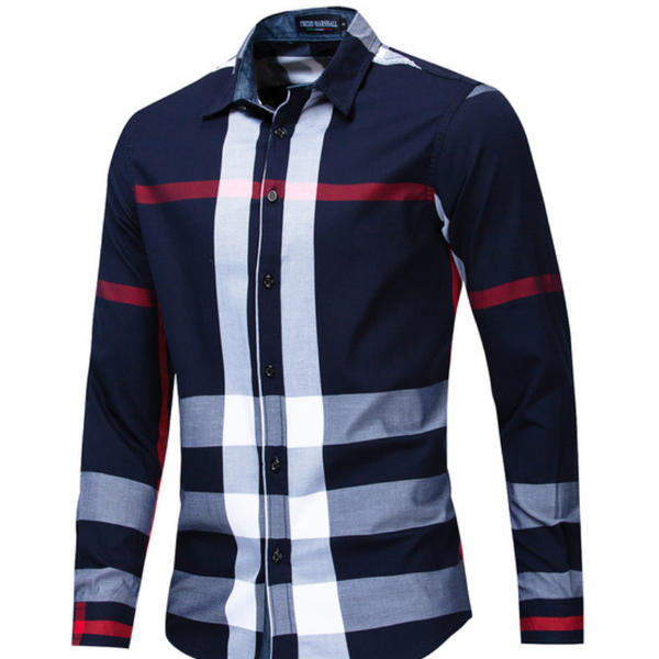 

men's cotton long sleeve plaid shirt no pocket design casual standard-fit large size shirts men clothing autumn spring my471, White;black