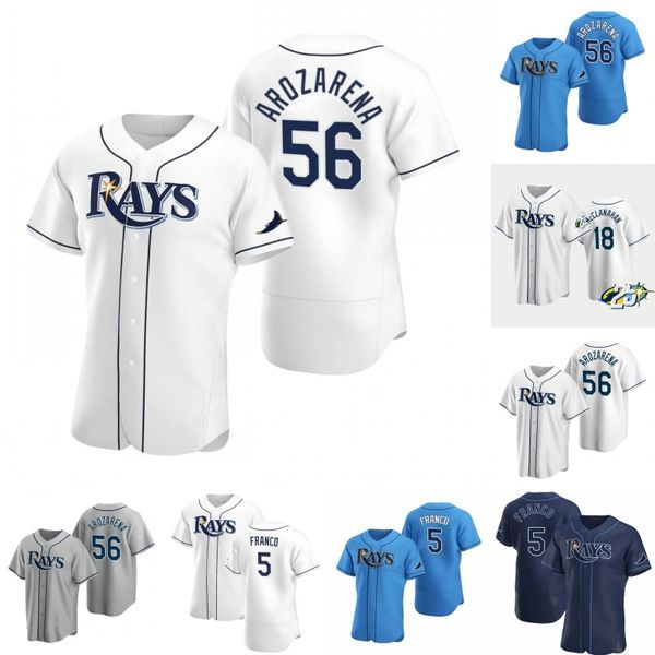 

tampa bay rays randy arozarena jersey wander franco harold ramirez josh lowe manuel margot brandon lowe yandy diaz francisco mejia rene pint, Blue;black