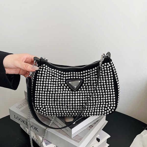 

luxury fashion bag women summer new one shoulder oblique straddle shiny full diamond temperament casual simple small square baghigh