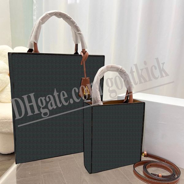 

mini canvas totes bag patchwork shop handbag split crossbody bags genuine leather thread letter triomphe printing detachable belt strap fash