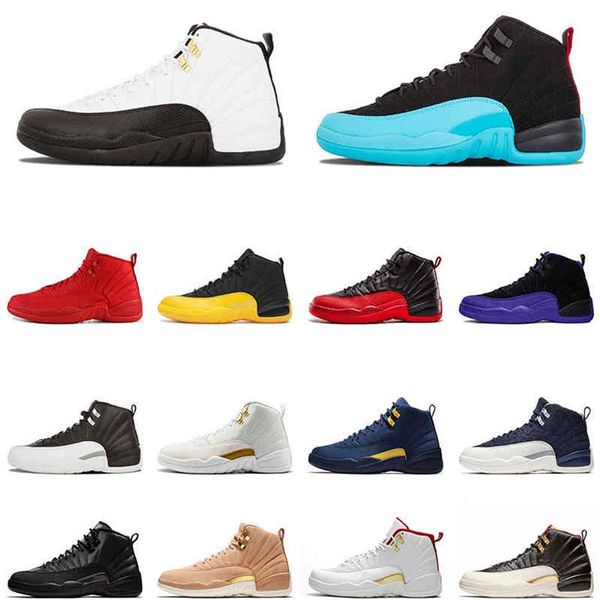 

5 5-13 12 gamma blue 12s mens basketball shoes taxi university gold dark concord the master men sports trainer sneakers224s