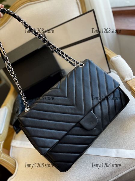 

fashion women plus cc cf large tote bag designers 7a luxury crossbody bag silver chain black leather beach shoulder bags classic vintage han