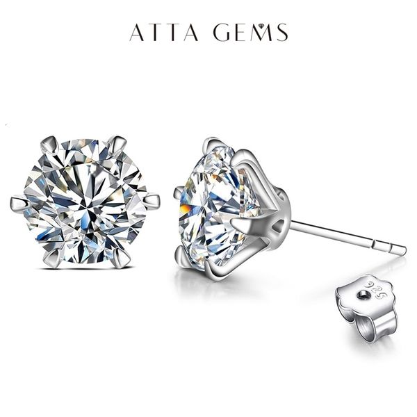 

stud arrival 3.0 carat gemstone stud earrings for women solid 925 sterling silver d color solitaire fine jewelry 230224, Golden;silver