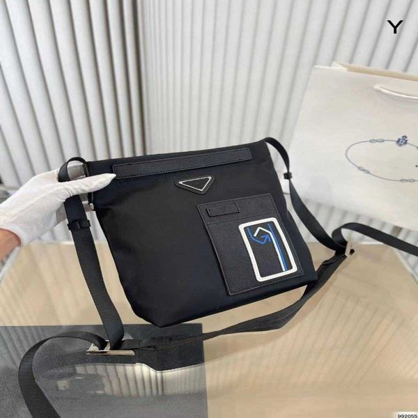 

80% 2023 luxury new badge single shoulder men's tide waterproof oxford cloth nylon diagonal canvas backpackhigh quality
