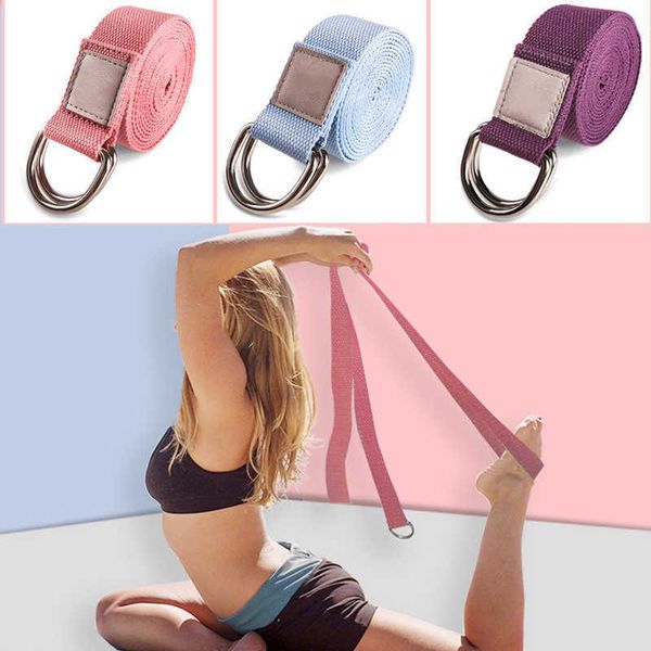 

yoga stripes yoga strap flexibility stretching leg stretcher strap cotton exercise straps adjustable dring buckle for ballet dance trainer j