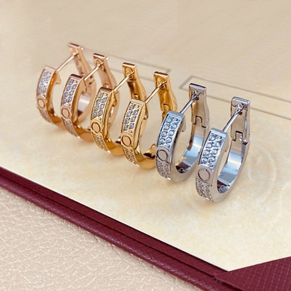 

stud earring woman men earings classic diamond ear studs fashion wedding holiday party christmas valentine earing jewelry, Golden;silver