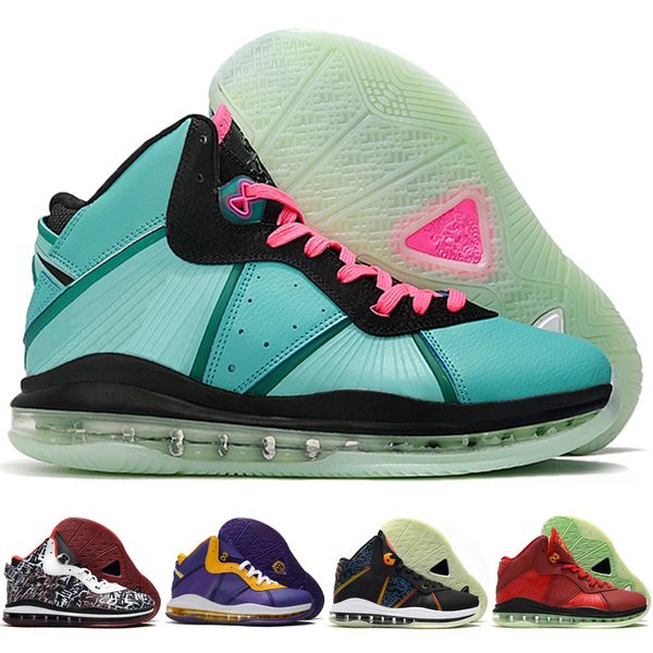 

2023 jumpman 8 low basketball shoes lakers fresh bred fairfax varsity red south beach graffiti bhm sneaker 8s sports trainers size 40-46, Black