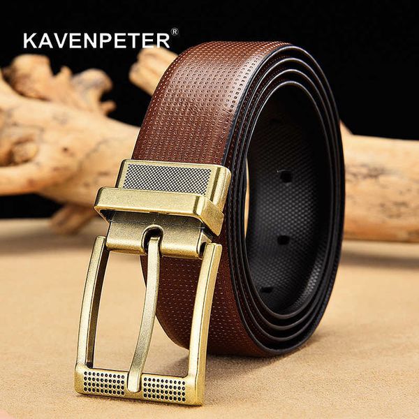 

belts men's reversible leather belt classic cow genuine leather luxury strap male belts for men with rotated buckle dropshipping l23022, Black;brown