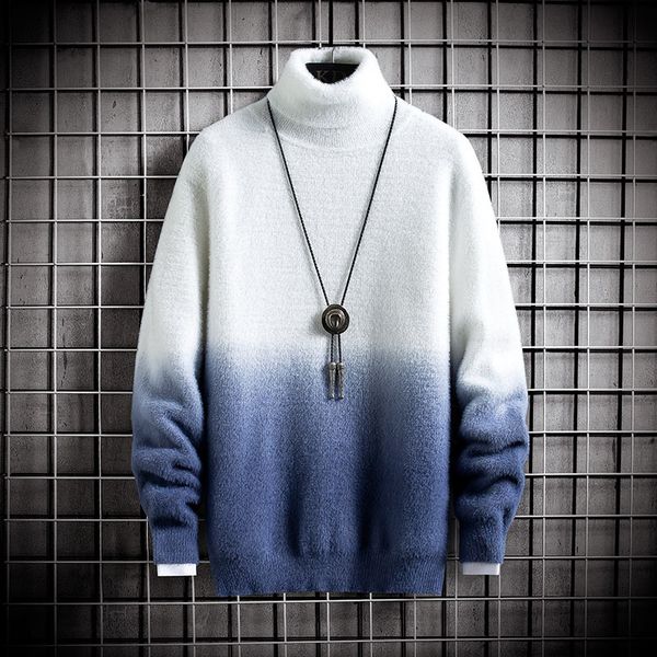 

men's t-shirts winter high neck thick warm sweater for men turtleneck brand mens sweaters slim fit pullover men knitwear male double co, White;black