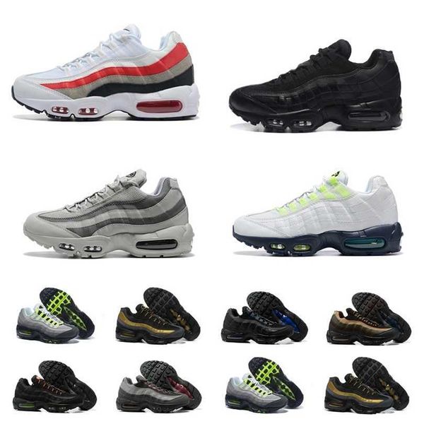 

max 95 mens casual shoes classic og air 95s triple black white navy blue neon soft sole solar red smoke grey greedy 3.0 sneakers 20th annive
