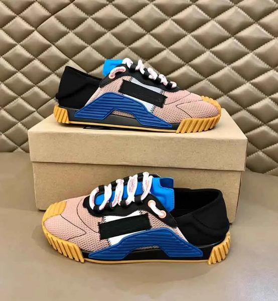 

luxury brands men ns1 sneakers casual shoes suede mesh nappa leather flex rubber sole trainers party wedding bf gift skateborad walking eu38, Black