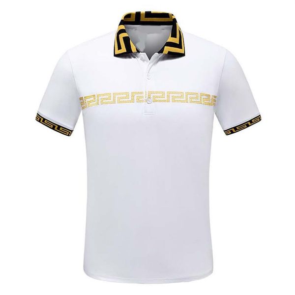 

2021ss 100% baumwolle herren polos hemd 10 reine farbe polo pr zision stickerei handwerk tb buchstaben hemden streifen 10 arten gr215v, White;black