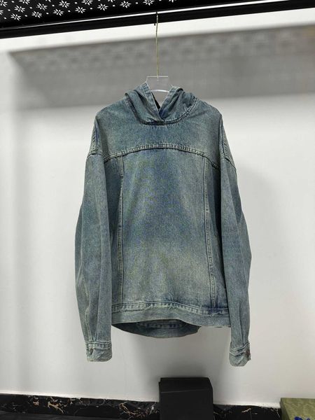 

women's hoodies & sweatshirts paris autumn and winter new style large version loose coat denim hooded sweater for men and women, Black