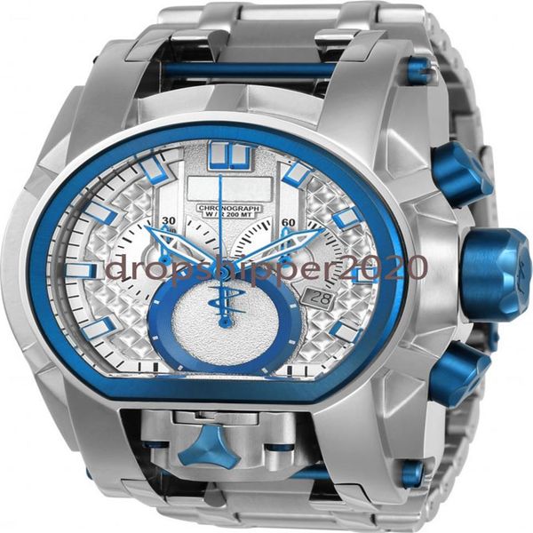 

invincible watch model25211 reserve bolt zeus men swiss stainless steel plated dual dial 52mm men quartz watches292f, Slivery;brown