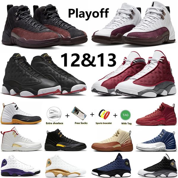 

12 13 mens basketball shoes jumpman 12s a ma maniere black bulls university blue utility muslin royalty 13s red flint playoffs trainer sneak