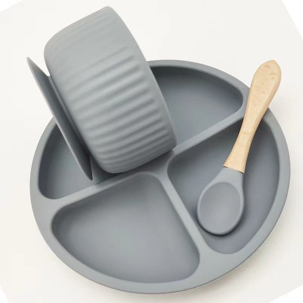 

baby mat feeder cups eco kid divider spoon silicon dishes feeding set for suction bowl silicone plate qipaner factory wholesale