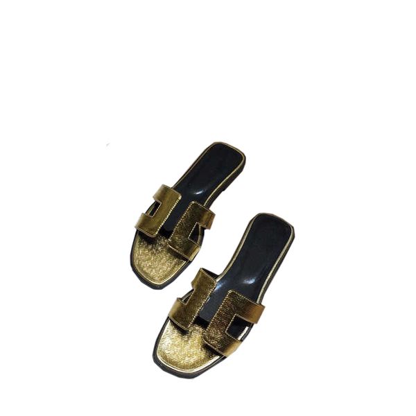 

designer oran sandals slippers for women summer flat dways beach leather colors black white blue brown orange gold yellow pink shoes size 35
