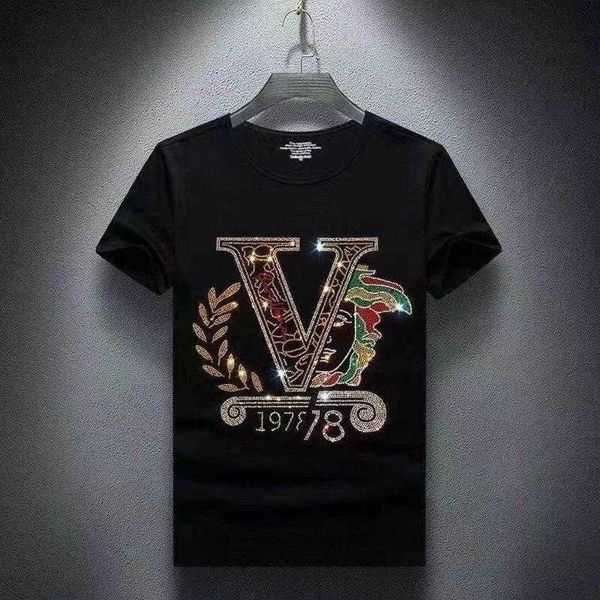 

ggsity lvsity luxurys designer lvs fashion brands t shirt high street hip hop europe and america new summer diamond printing hm25ex, White;black