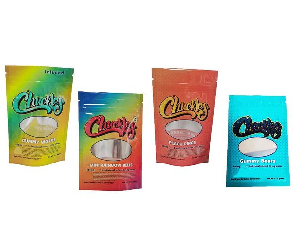 

chuckle packaging mylar bags peach 400mg chuckles package bag with reseal