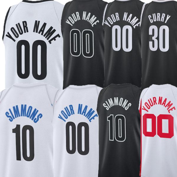 

men basketball jersey mikal bridges ben simons cameron johnson joe harris nic claxton seth curry patty mills spencer dinwiddie royce o', Black;red
