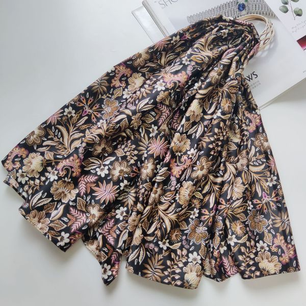 

multi-color floral printed square scarf f261, Black;white