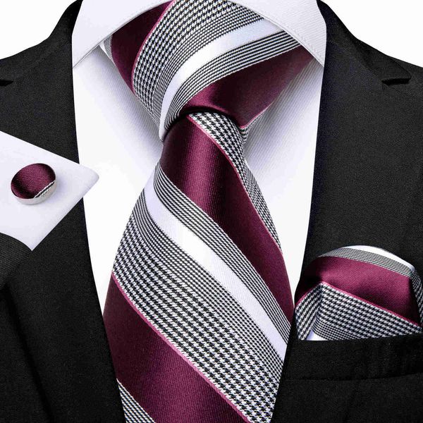 

neck ties fashion striped tie for men red wine white silk wedding tie hanky cufflink gift tie set dibangu novelty design business mj7337 j23, Blue;purple