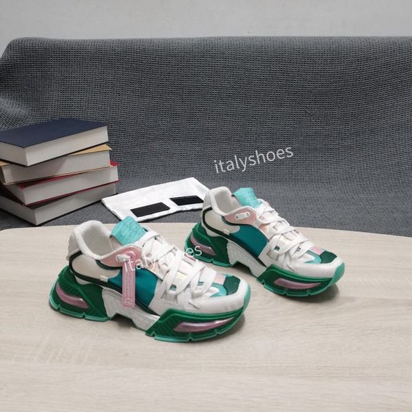 

2023 luxury fashion brands women leather sneakers mesh lace-up casual shoes outdoor trainer sneakers size35-41, Black