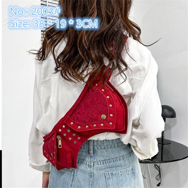 

factory wholesale ladies shoulder bags 3 colors cool personality rivet purse joker wear-resistant solid color canvas backpack multifunctiona
