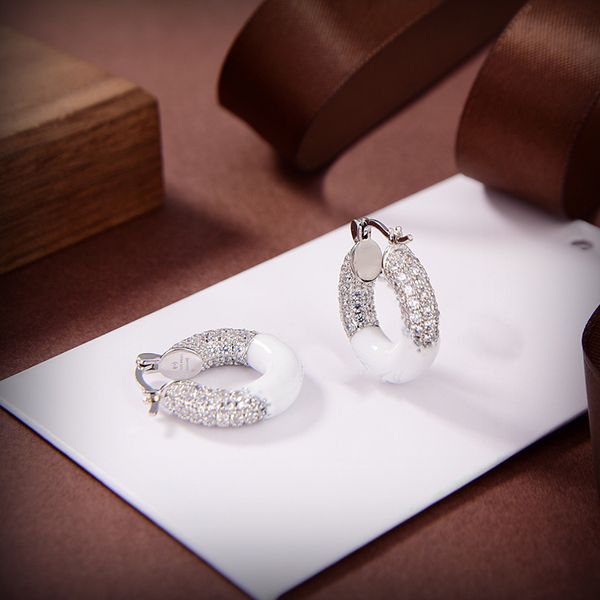 

botiega semi circle earrings designer studs dangle for woman gold plated 18k diamond highest counter quality brand designer classic style pr, Silver