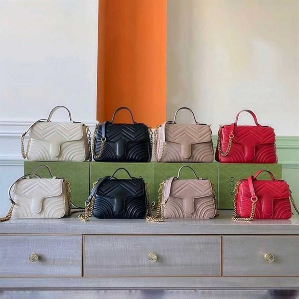 

cowhide leather handbag shoulder bag for women chain purse lady fashion wave chain purse handbags presbyopic evening bag messenger292t