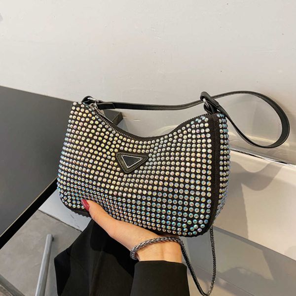 

80% 2023 luxury summer women new armpit foreign style white diamond hand small women's handbaghigh quality