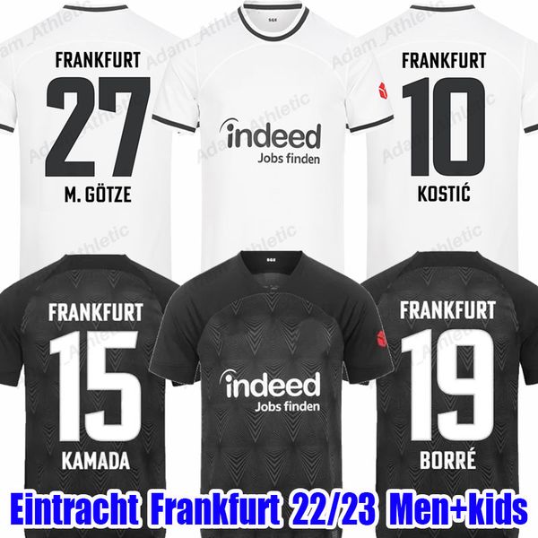 

frankfurt soccer jerseys 2022 2023 kostic m.gotze kamada borre football shirts ndicka sow hasebe rode jersey men kids kit customizable footb, Black;yellow