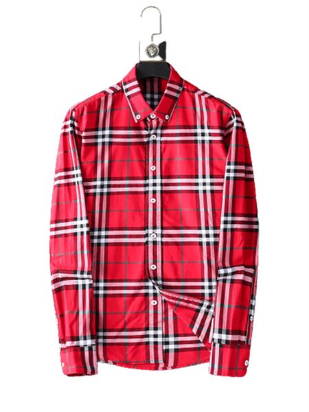 

men's plaid casual shirt long sleeve shirt european and american style classic cotton business t-shirt buckle lapel slim high-end shirt, White;black
