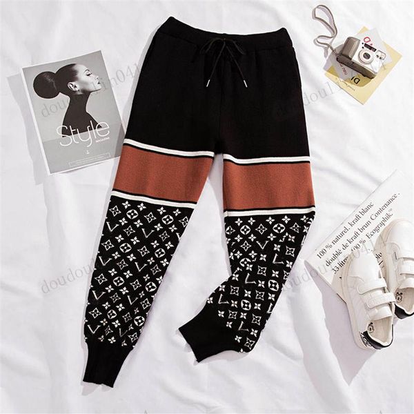 

spring and autumn korean version of loose harun pants female jacquard bouquets foot thickening students leisure sports268k, Black;white