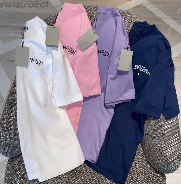 

23sss designer balencigas women t shirt paris classic front and back scrawled cotton round neck short sleeve loose large men's and wome, White;black